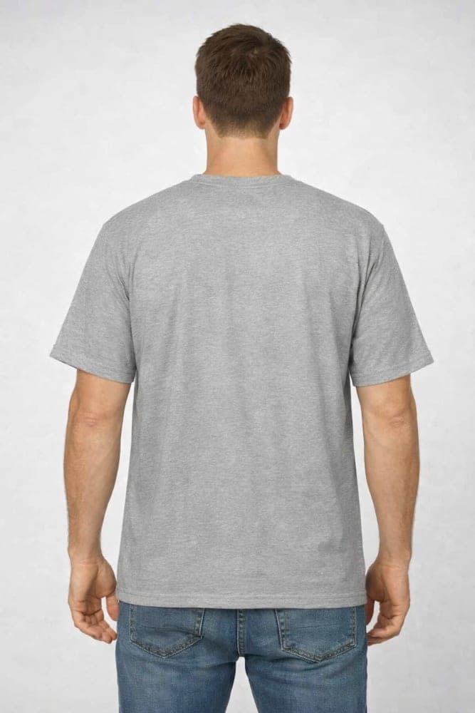 Men’s Light Grey Tiger Print T-Shirt – Bold Black Graphic Cotton Casual Tee 3